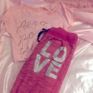 Bling glitter bundle lot tee jogger size medium